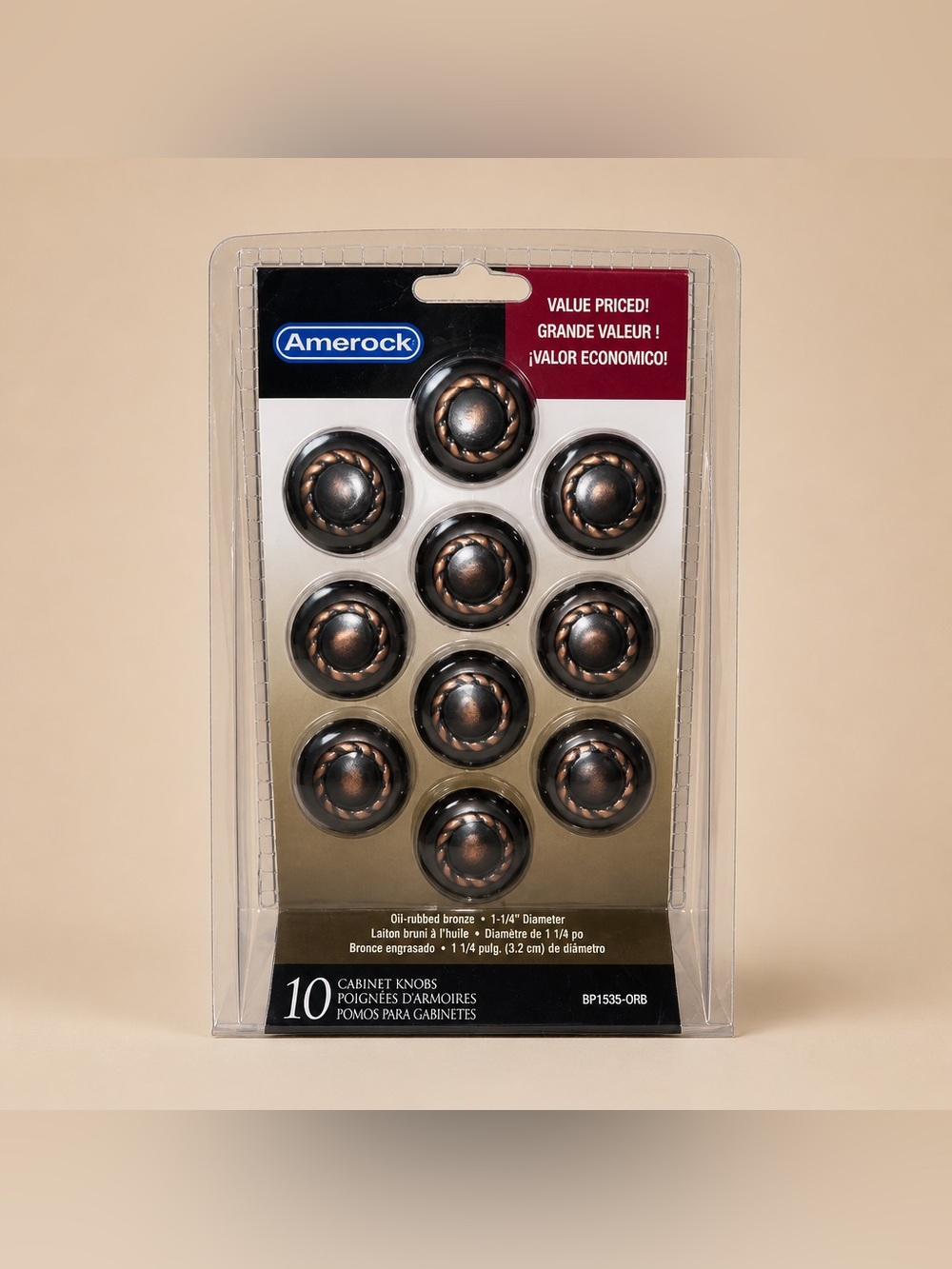 Cabinet Knobs Oil Rubbed Bronze 1 1/4 Set 10 New NIP Amerock TPK1585-ORB